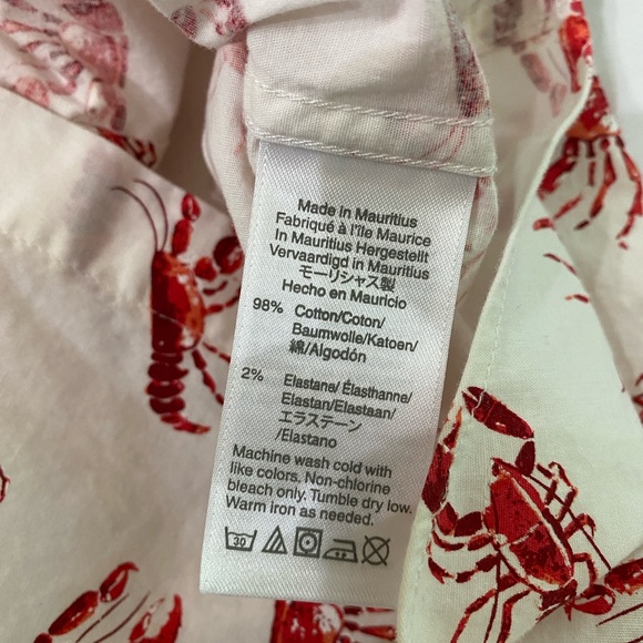 J.CREW Mercantile Flex Lobster Print Seinfeld Cosmo Kramer Button Shirt SZ L - Picture 4 of 6